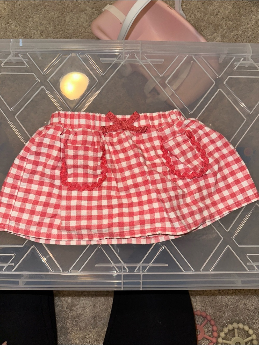 Carters Red Gingham Kids Skirt with Pocket Details